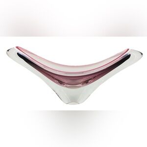 Flygsfors Coquille Amethyst Bowl Centerpiece Paul Kedelv Unsigned MCM 1950'sREAD